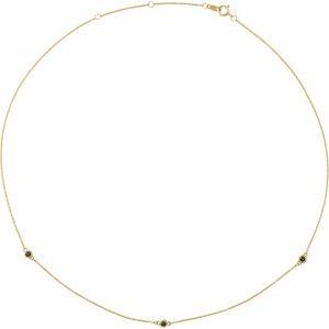 14K Yellow Natural Black Diamond 3-Station 16-18" Necklace - Whitestone Jewellery