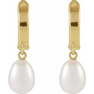14K Cultured Freshwater Hoop Earrings