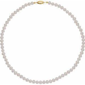 14K Yellow Panache® Cultured White Freshwater Pearl 18" Necklace - Whitestone Jewellery
