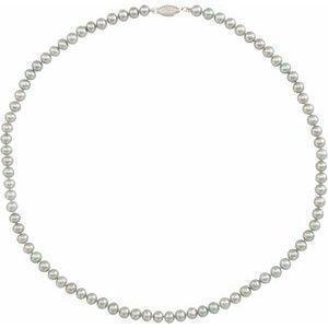 14K White Cultured Grey Freshwater Pearl 16" Necklace - Whitestone Jewellery