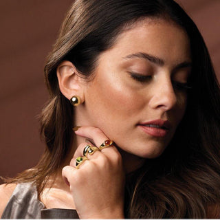 14K Domed Stud Earrings