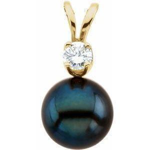 7mm Black Akoya Pendant