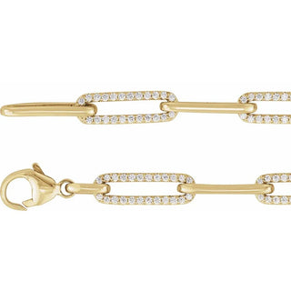 14ct Gold Natural Diamond Link Bracelet