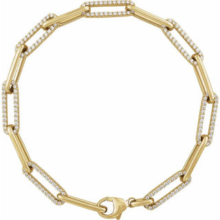14ct Gold Natural Diamond Link Bracelet