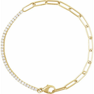 14K Natural Diamond Line Bracelet
