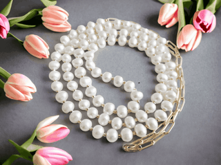 Celeste Cable Chain Pearl Necklace - Whitestone Jewellery