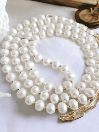 Celeste Cable Chain Pearl Necklace - Whitestone Jewellery