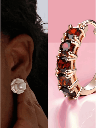 Luxurious Pearl and Garnet Earring Bundle - Whitestone Jewellery