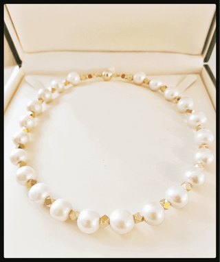 Bella Handmade Chunky Choker Pearl Necklace - Whitestone Jewellery