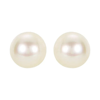 14K White Cultured Freshwater 8mm Pearl Earrings