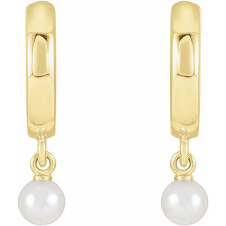 14K Cultured Seed Pearl Hoop Earrings
