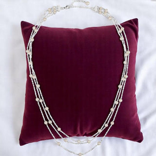 3 strand floating pearl necklace