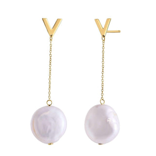 14k Yellow Gold Pearl Drop Earrings - Whitestone Jewellery