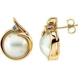 Accented Mabé Pearl Earrings - Whitestone Jewellery