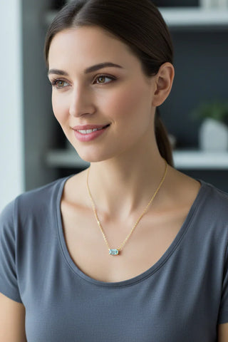 14K Yellow Aquamarine Necklace – Natural Lifestyle