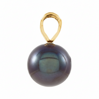 Pearl pendant with gold hook on a white background
