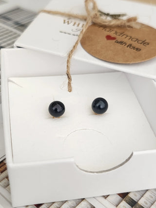7MM Black Akoya Pearl Studs