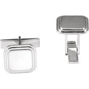 Sterling Silver Posh Mommy® Engravable Cuff Links - Whitestone Jewellery