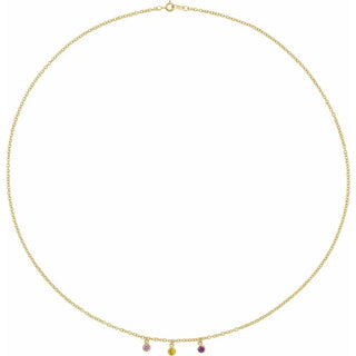 14K Yellow Natural 3-stone station 18" Necklace