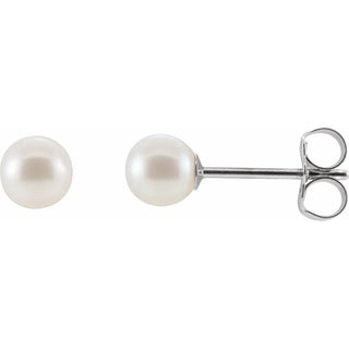 14K White Cultured Freshwater 4.5-5mm Pearl Earrings