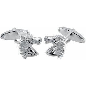 Sterling Silver Spirit of the Andalusian Breed Left Cufflink - Whitestone Jewellery