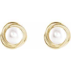 Button Pearl Knot Earrings - Whitestone Jewellery
