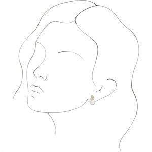 14K Yellow Cultured White Freshwater Pearl & Natural Diamond Earrings - Whitestone Jewellery