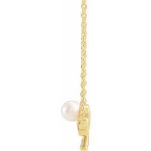 White Akoya Pearl Bow 18" Necklace - Whitestone Jewellery