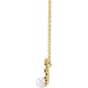 14K Yellow Akoya Cultured Pearl Hold You Forever® Rainbow Baby 18" Necklace - Whitestone Jewellery