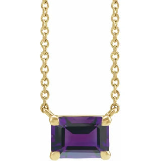 14K Yellow Natural Amethyst 18" Necklace