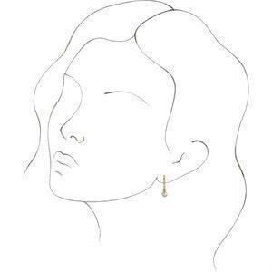 14K Yellow Cultured White Freshwater Pearl 12mm Endless Hoop Earrings. - Whitestone Jewellery