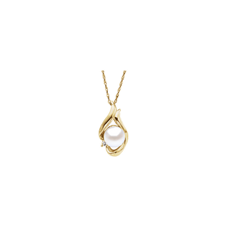Adora White Akoya Pearl &  Diamond 18" Necklace
