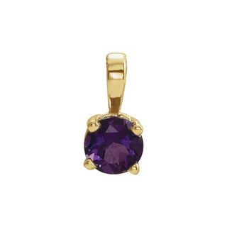14K Natural Amethyst Pendant