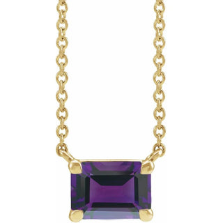 14K Yellow Natural Amethyst 18" Necklace