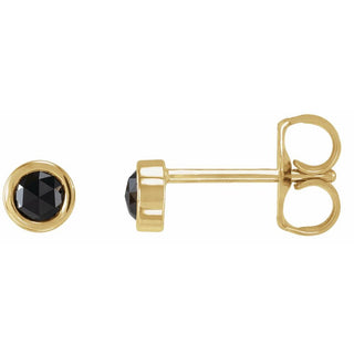 14K Yellow Rose-Cut Natural Diamond Bezel set Earrings