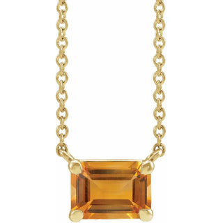 14K Yellow Natural Citrine 18" Necklace