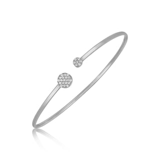 14k White Gold High Polish Diamond Cluster Bangle (2.00 mm) - Whitestone Jewellery