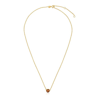 14k Yellow Gold 17 inch Necklace with Round Citrine - Whitestone Jewellery