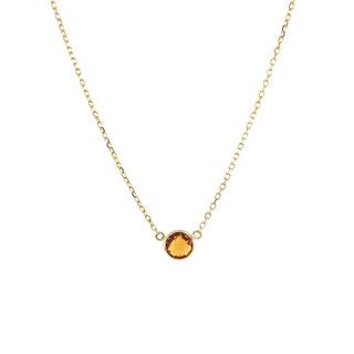 14k Citrine Gold pendant Necklace 