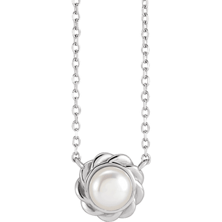 14K White Cultured White Freshwater Pearl 18" Necklace