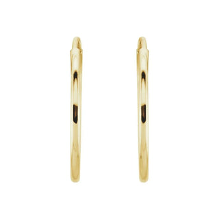 14K Yellow 15mm Endless Hoop Earrings