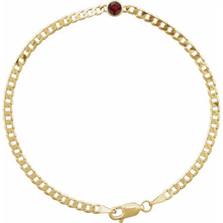 14K Yellow Natural Mozambique Garnet Link Bracelet