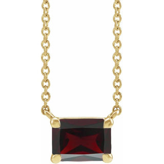 14K Yellow Natural Garnet 18" Necklace