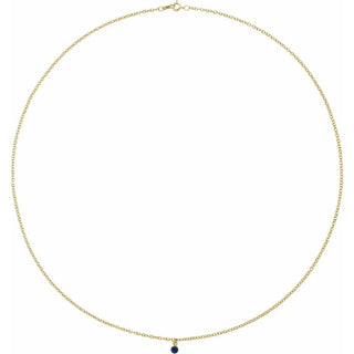 14K Yellow Natural Sapphire 16" Necklace