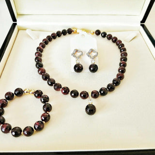 Garnet Gemstone Necklace Set