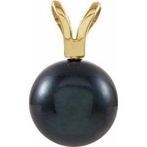 8mm Solitaire Black Akoya Pendant