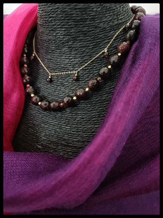 Ayesha Red Garnet Gemstone Necklace 
