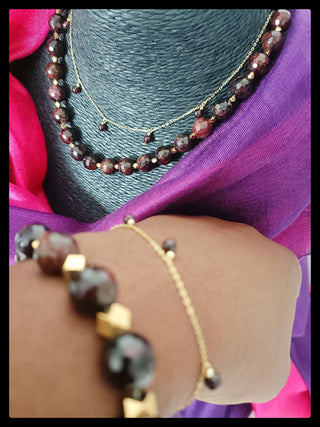 Ayesha Garnet Gemstone Necklace - Whitestone Jewellery