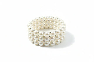 Pearl bracelet on a white background