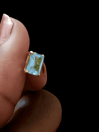 Blue Topaz Solitaire Earrings - Whitestone Jewellery